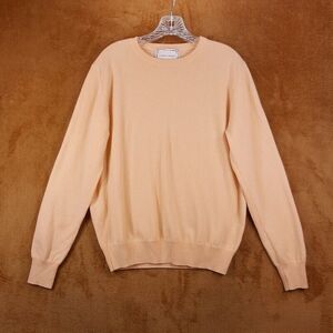LINGUA FRANCA Sweater Womens Large Peach Pullover Crew 100% Cashemere
